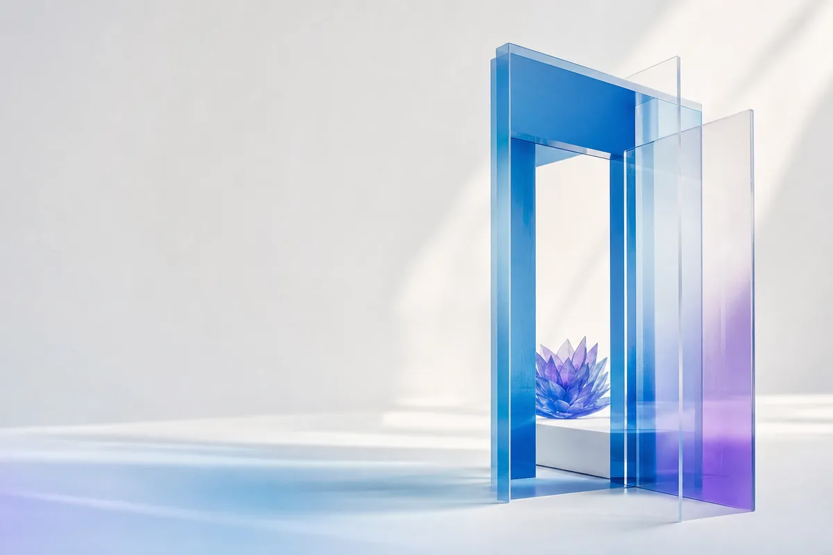 A calm healthcare front desk with a phone headset, appointment calendar, and soft clinical lighting